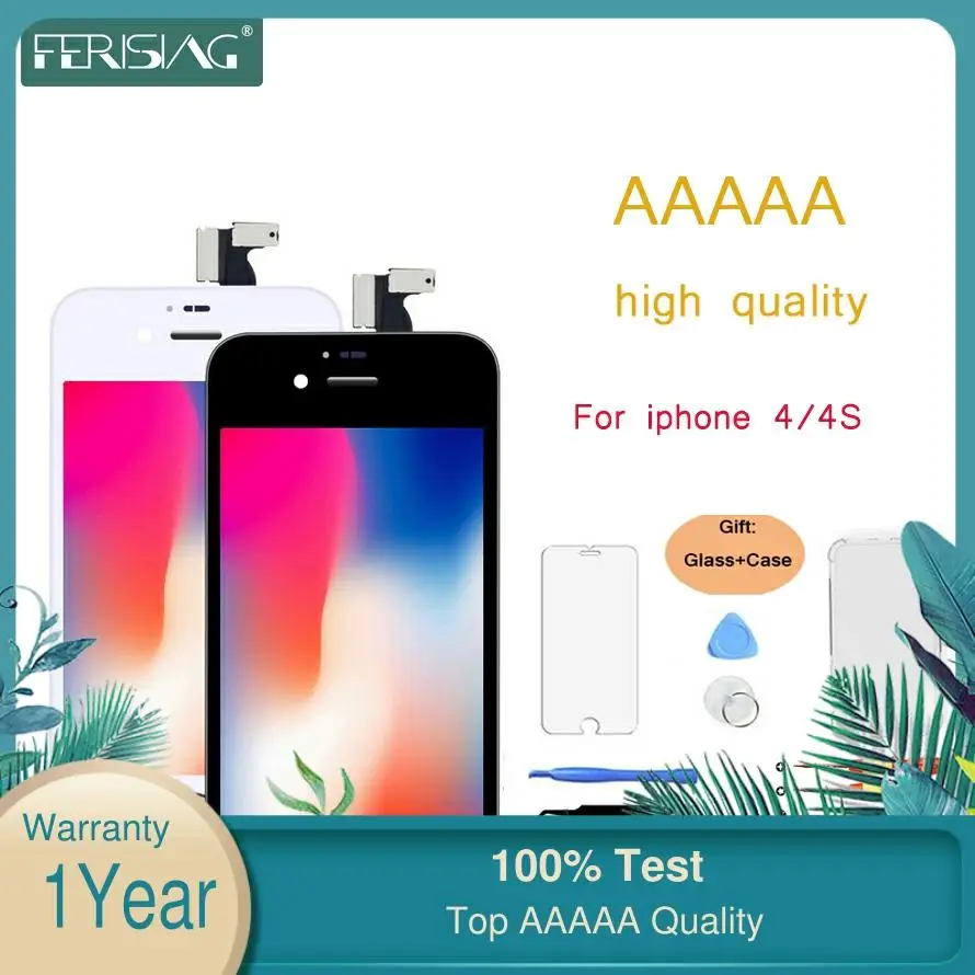 FERISING OEM 100% AAAA ЖК экран для iPhone 4S 4 дисплей дигитайзер сенсорный модуль экраны