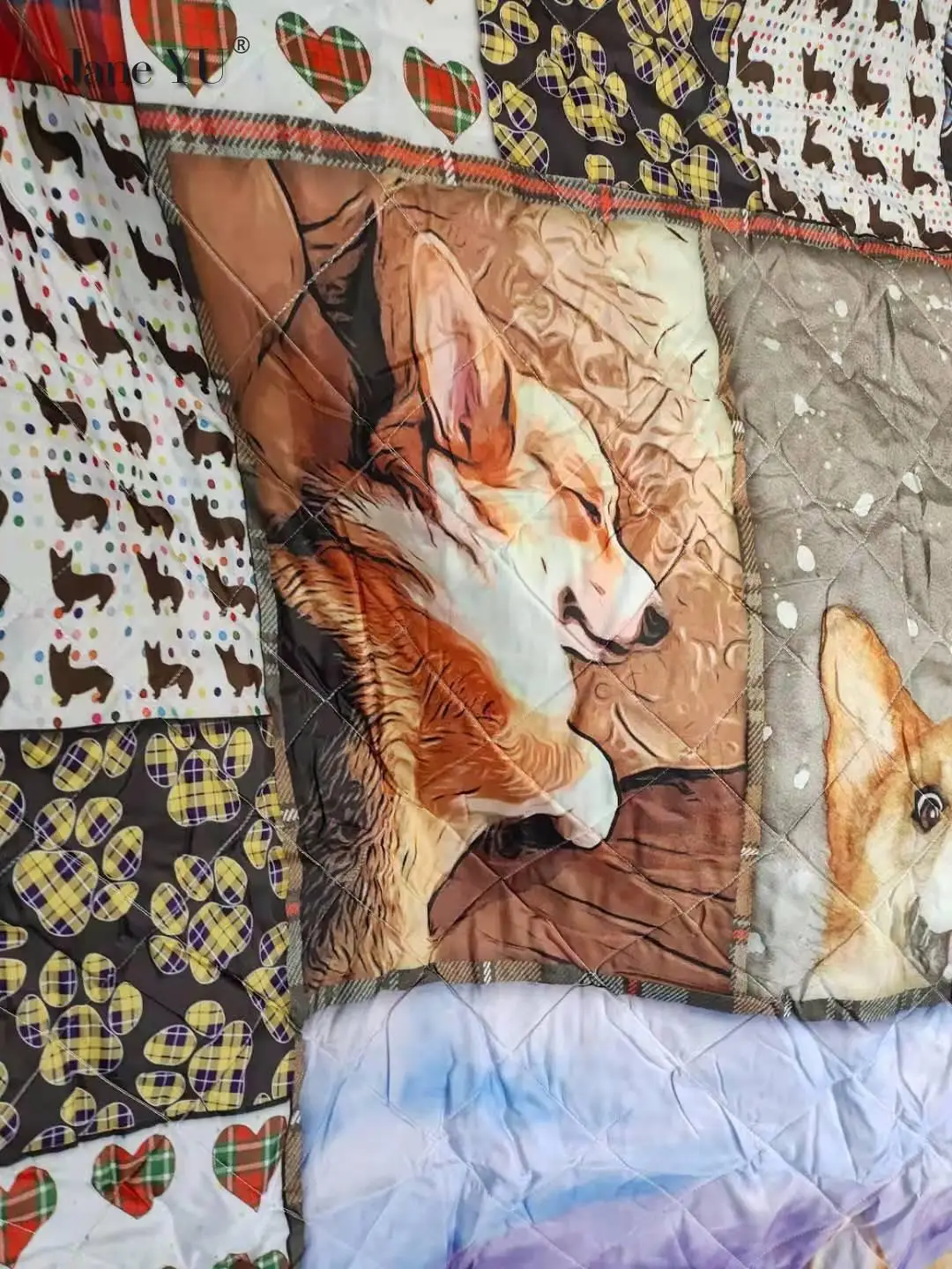 Одеяло JaneYU с принтом милой собаки индивидуальное одеяло на заказ двойное