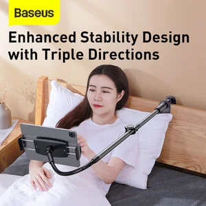 baseus rotary adjustment lazy holder universal desktop bedside stand for ipad mobile phone 4 7 12 9 inches desktop phone holder free global shipping