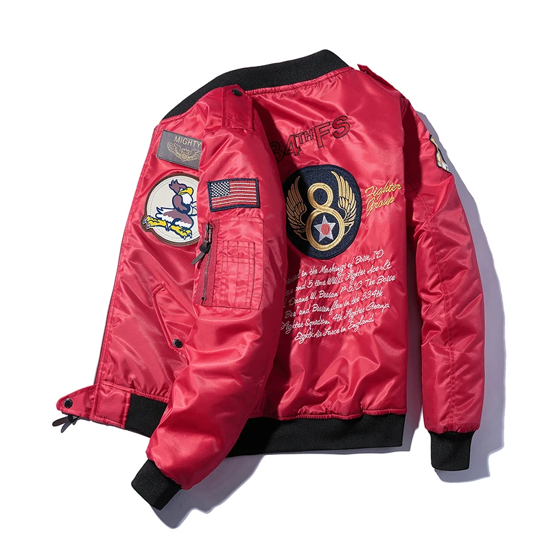 

Мужская куртка-бомбер с хлопковой подкладкой, в стиле милитари