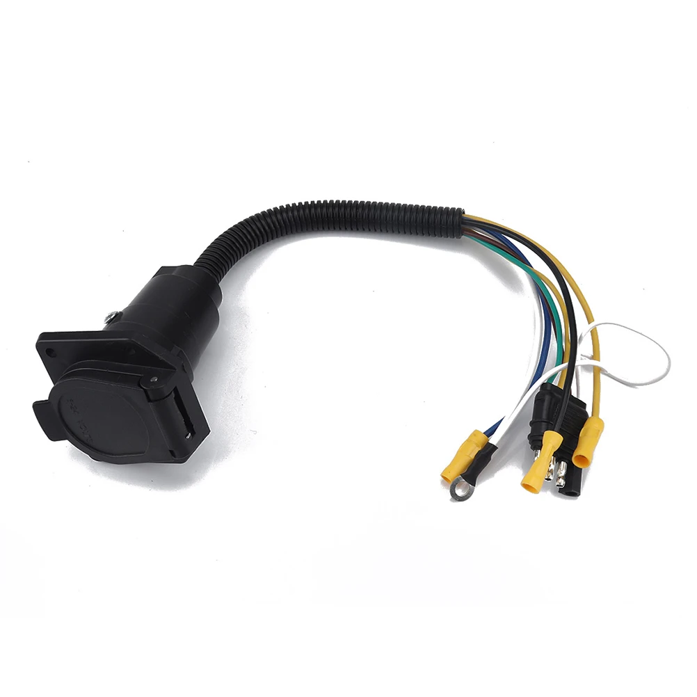 

1 Pcs 7 Pin Trailer Plug Durable Prime Adapter Wiring Connector Socket for Vehicle A30