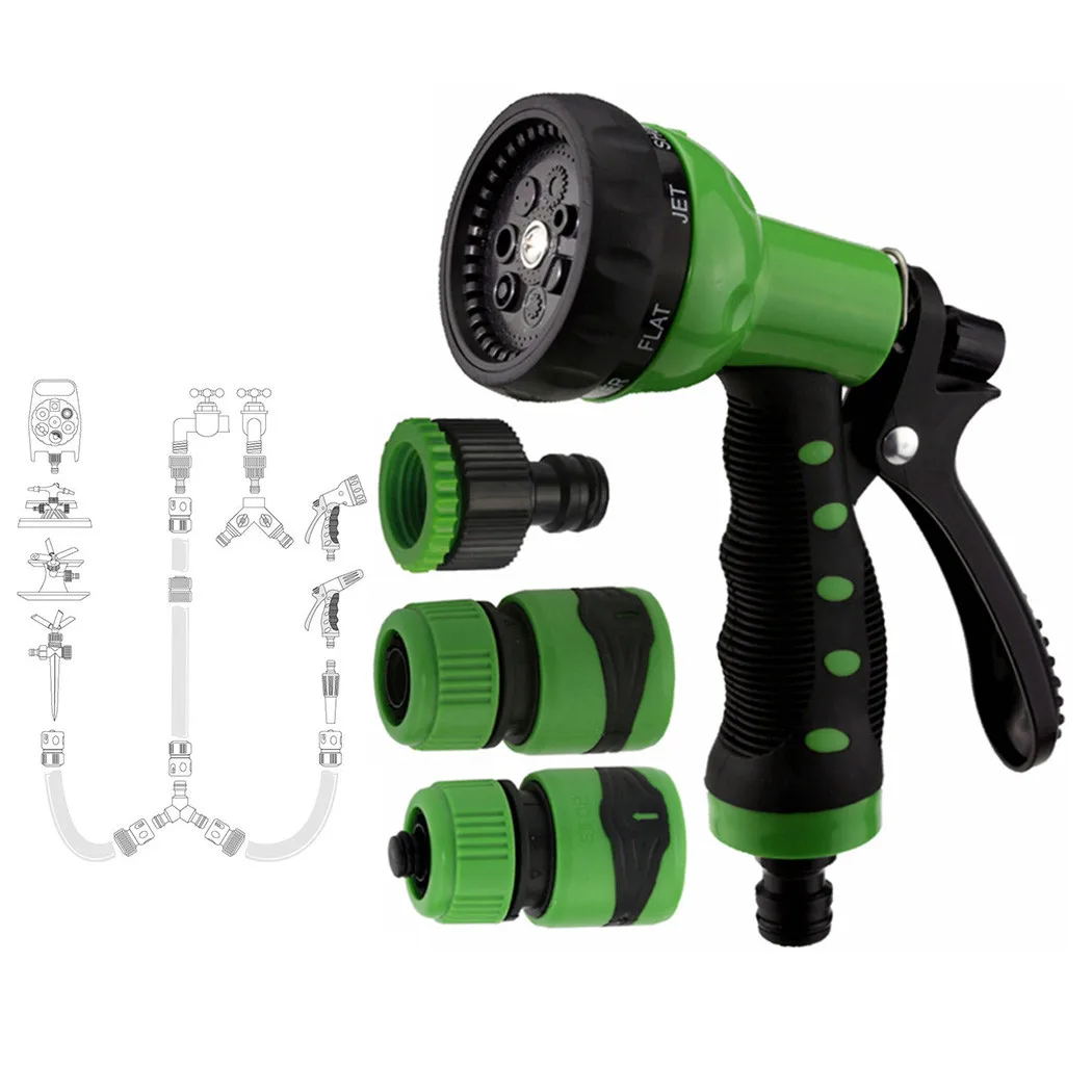 

Lightweight Durable Water Spray Gun Tool Connectors Tap Adapter 7 Adjustable Sprayer For Watering Plants Or Lawns Washing Pets
