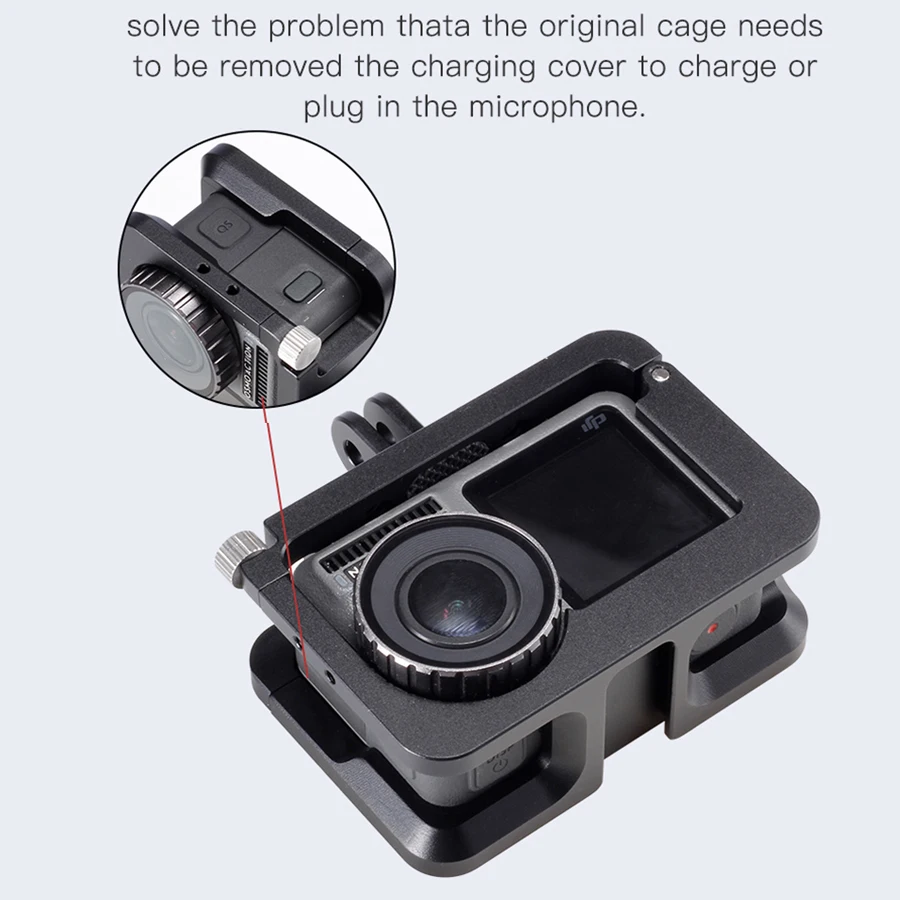 Клетка для камеры Vlog с двумя холодными ботинками защиты микрофона металлический