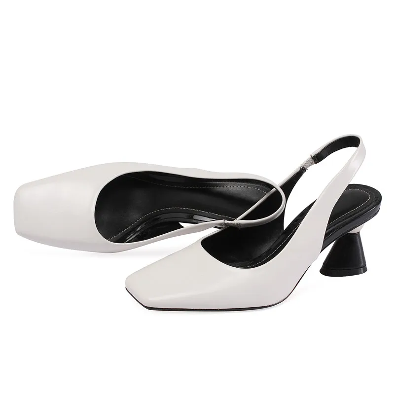 Женские туфли-лодочки Meotina туфли из натуральной кожи с жемчужинами и квадратным