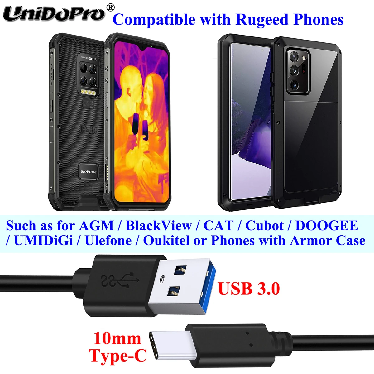 10 мм удлиненный длинный наконечник USB-C Type C Быстрый зарядный кабель для iPad Air 4 2020 Pro