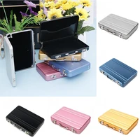 2021 new aluminum storage box business id credit card holder mini suitcase bank card box holder jewelry case organizer rectangle