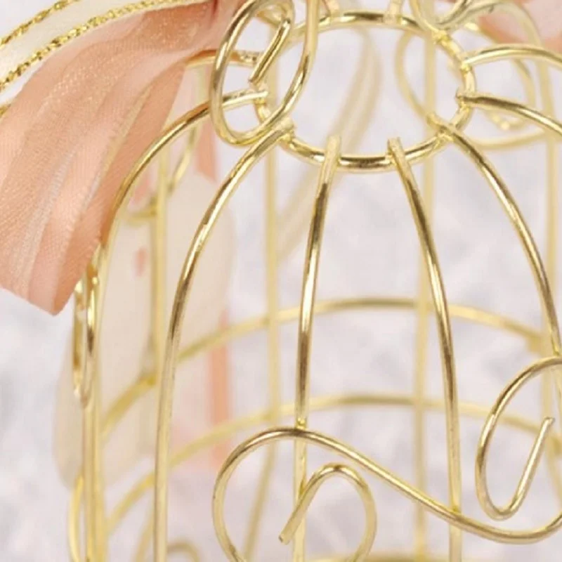 Романтические свадебные колокольчики Подарочная коробка Золотая птичья клетка