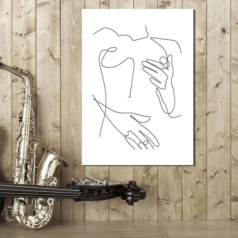 

Abstract Line Art Posters and Prints Canvas Painting Modern Fashion Wall Art Picture for Living Room