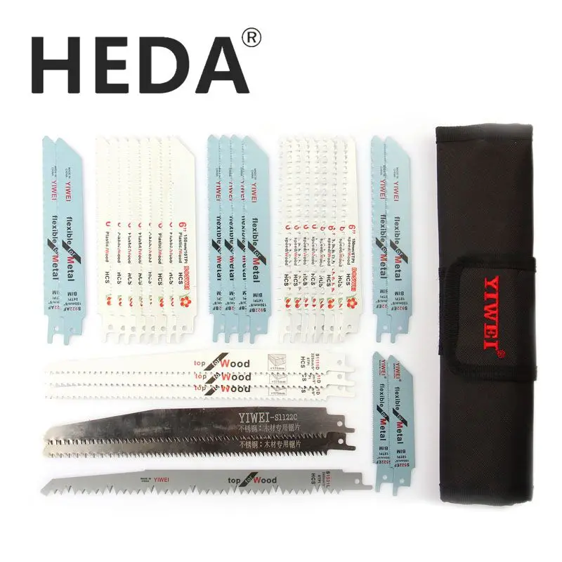 HEDA 32PCS/SET Saw Blades for Wood Metal Cutting Saw Blade Reciprocating Saw Blade Jig saw blade Power Tool Accessories