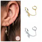 Aide 925 Стерлинговое Серебро циркон подвеска с молнией Двойные серьги-кольца для женщин платье с кисточками для девочек; Доступно в цепи серьги, хорошее ювелирное изделие, подарок