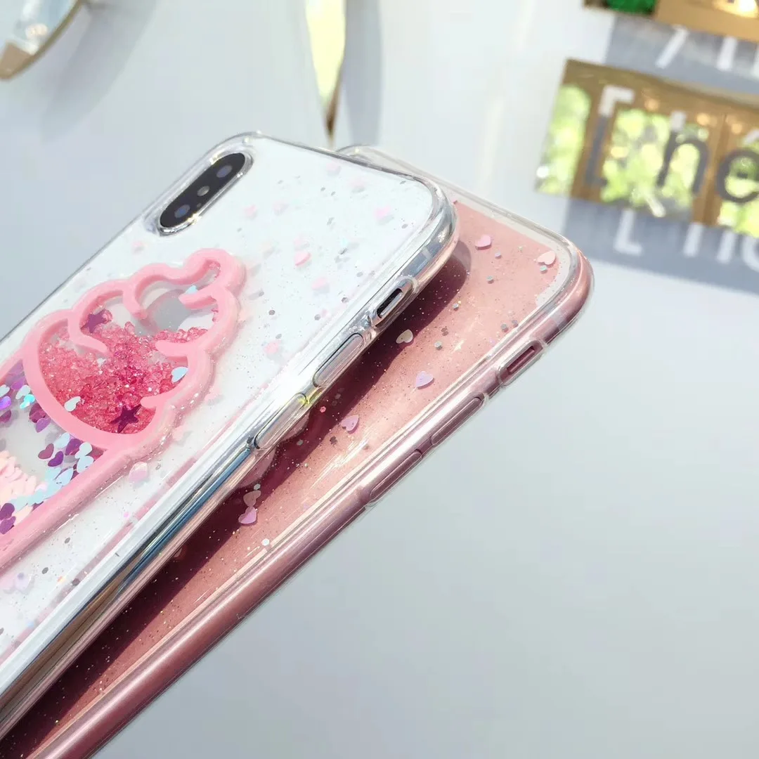 Милый Blingbling чехол для телефона с мороженым Блестящий Мягкий зыбучим песком