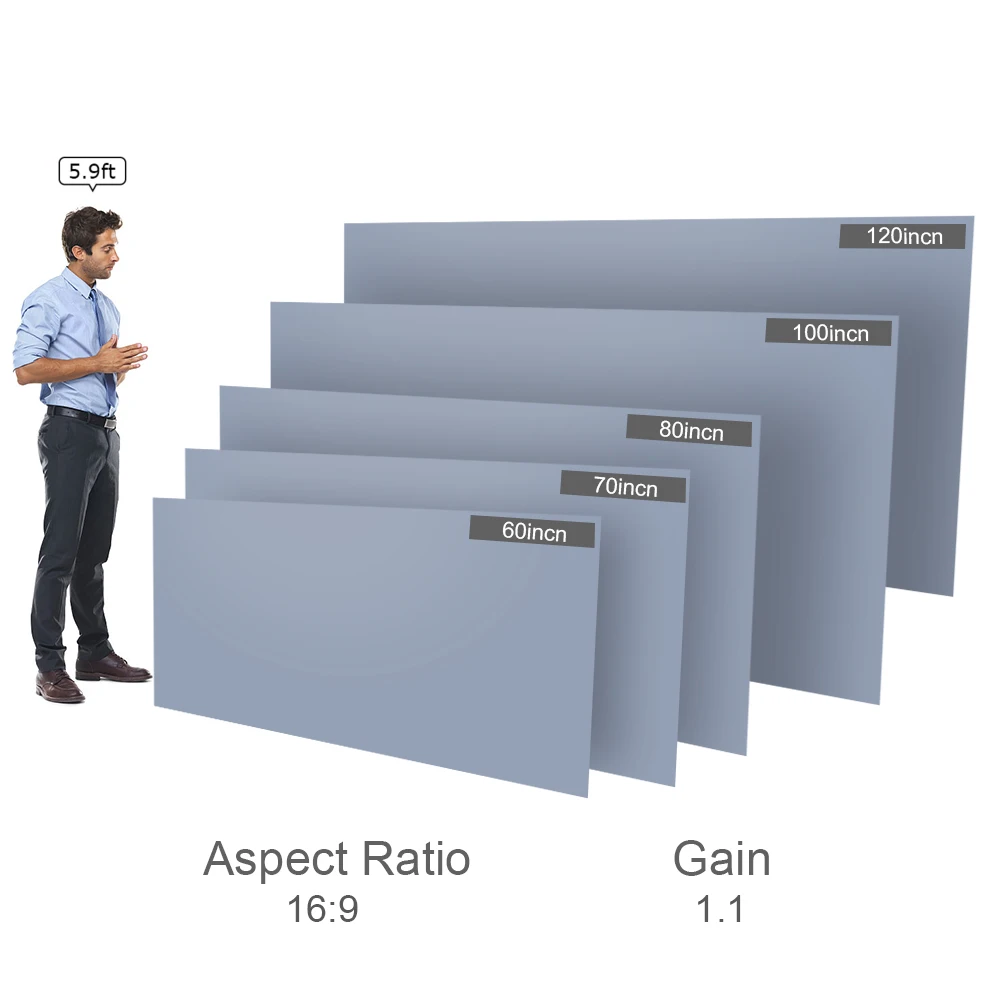 Портативный проектор Экран HD 16:9 выполненные видеофильм Складная настенный для