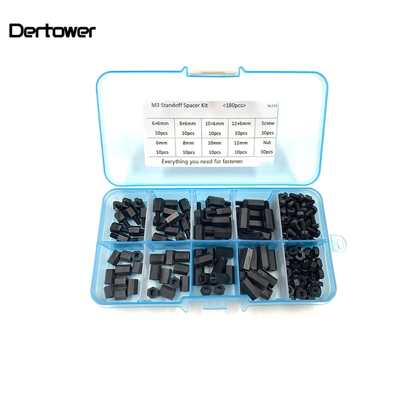 

180 Stks/partij M2 M2.5 M3 M4 Mannelijke Hex Nylon Standoff Spacer Kolom Voor Pcb Moederbord Afstand Schroeven Set NL001