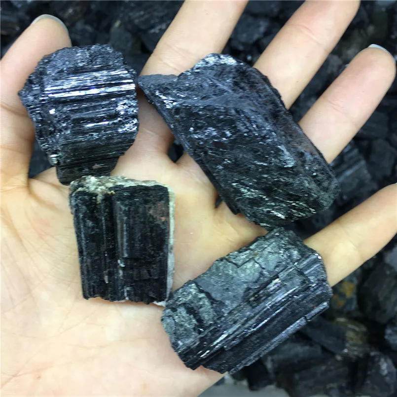 

100-500g Raw Black Tourmaline Mineral Specimen Chakra Crystals For Healing Stone Reiki Decoration