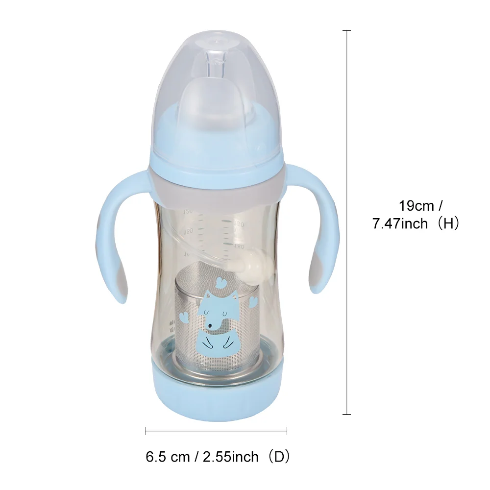 

Baby Feeding Bottle Food Grade Silicone Feeder Bottle Infant Nursing Drinking Water Sippy Cups Bottom Opening Cup With Handle