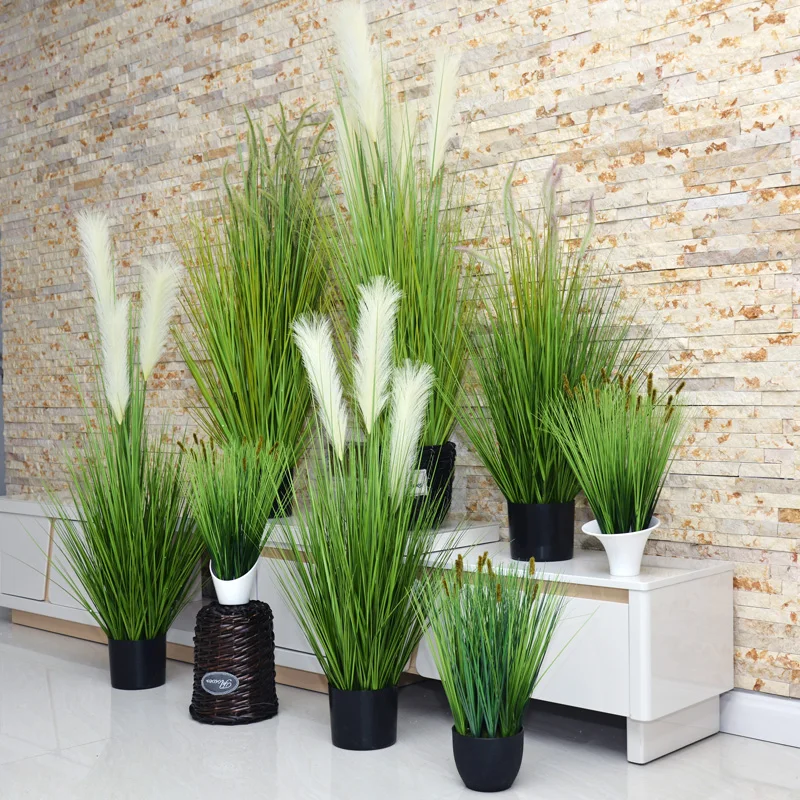 

Simulation Plant Artificial Reed Grass Bonsai Dog's Tail Grass Fake Flower for Interior Photography Decoration Potted Ornaments