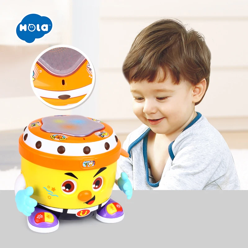 HOLA TOYS 6107 детская игрушка DJ вечерние барабанные игрушки с музыкой и светом Обучающие Развивающие игрушки для подарков