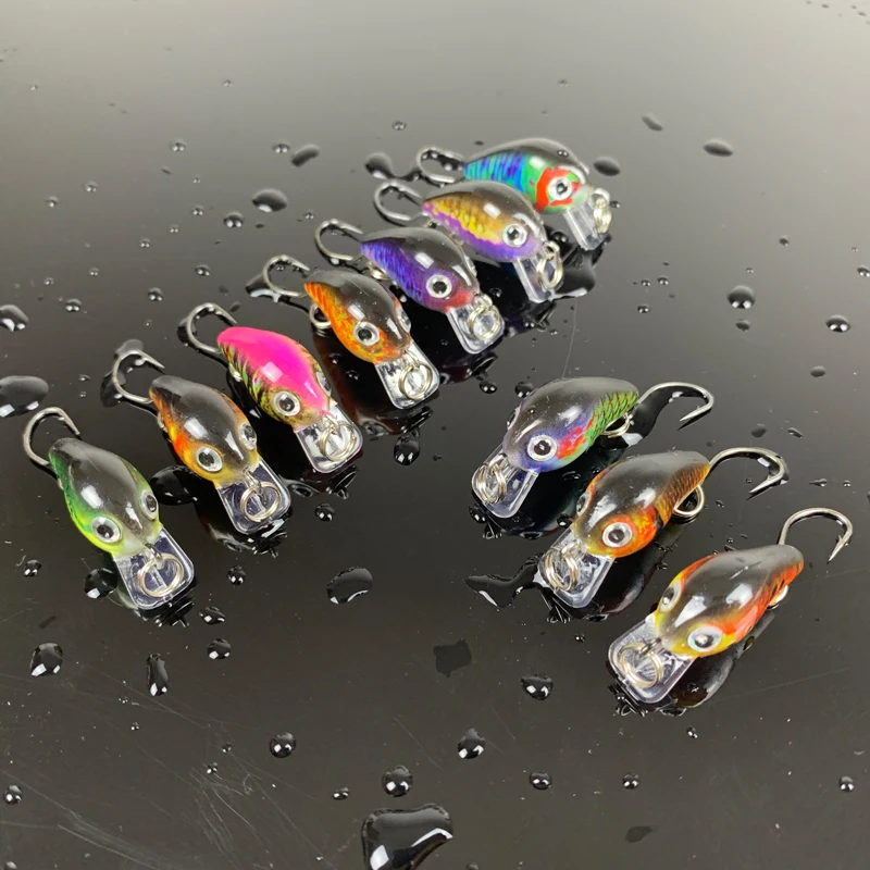 10pcs/box Fishing Wobbler Set Trout Mini Bait Lure 3cm Mixed Colors Crank Minnow Fishing Spoon Top Single Hook Japan Trout Lure