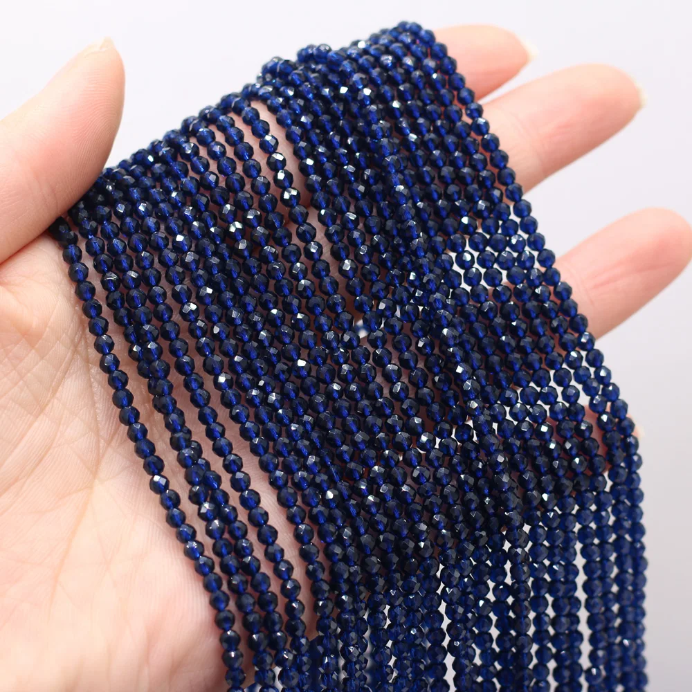 Faceted Stone Beads Section Deep Blue Spinels for DIY Jewelry Making Bracelet Necklace Accessories Women Gift Size 3mm | Украшения и