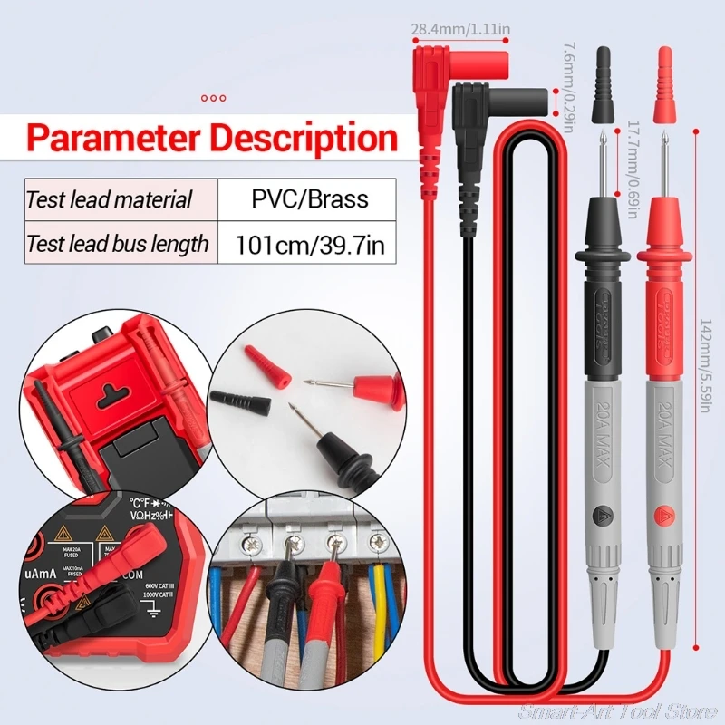 

AN82 Multimeter 9999 Counts Tester AC/DC Voltage Ammeter DIY Transistor Capacitor NCV Testers True RMS Auto/Manual Test M09 21