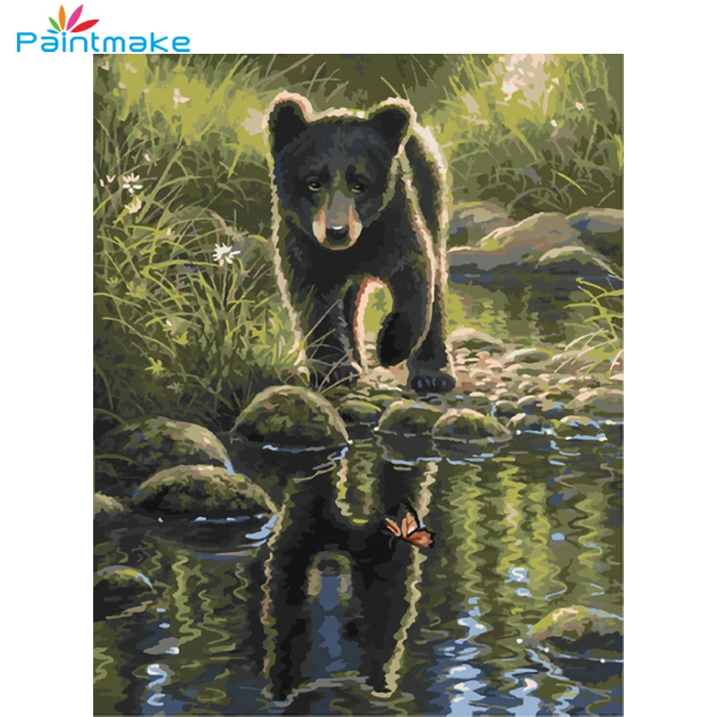 Paintmake DIY живопись животными по номерам наборы для рисования медведей ручная