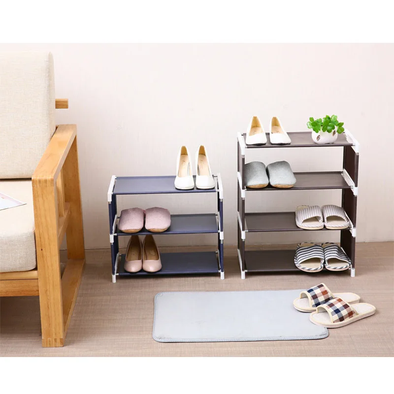 4 ярусная стойка для обуви в сборе шкаф хранения из нержавеющей стали