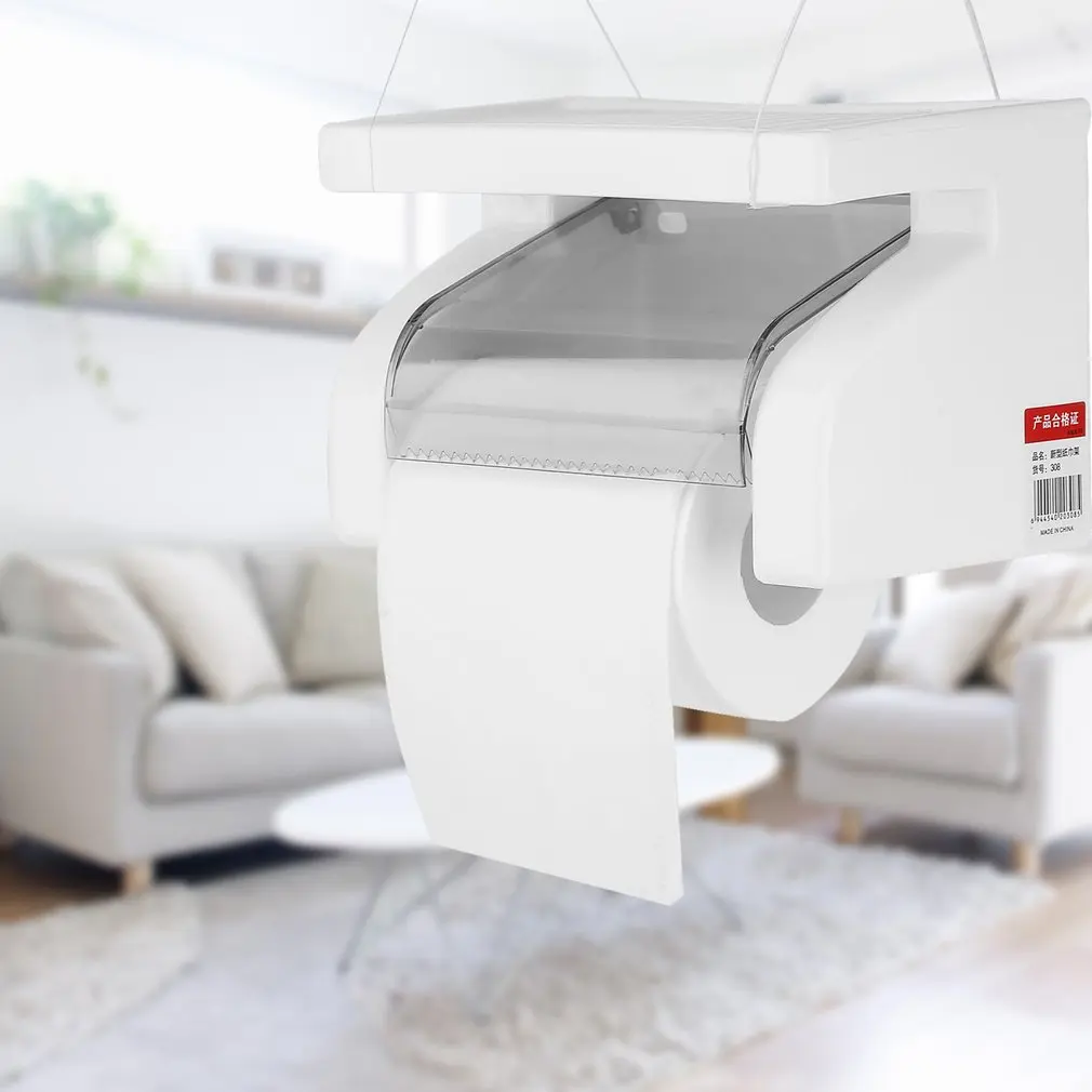

Hot Portable Wall Mounted Waterproof Plastic Toilet Tissue Holder Roll Paper Holder Box Bathroom Kitchen Roll Paper Accessories