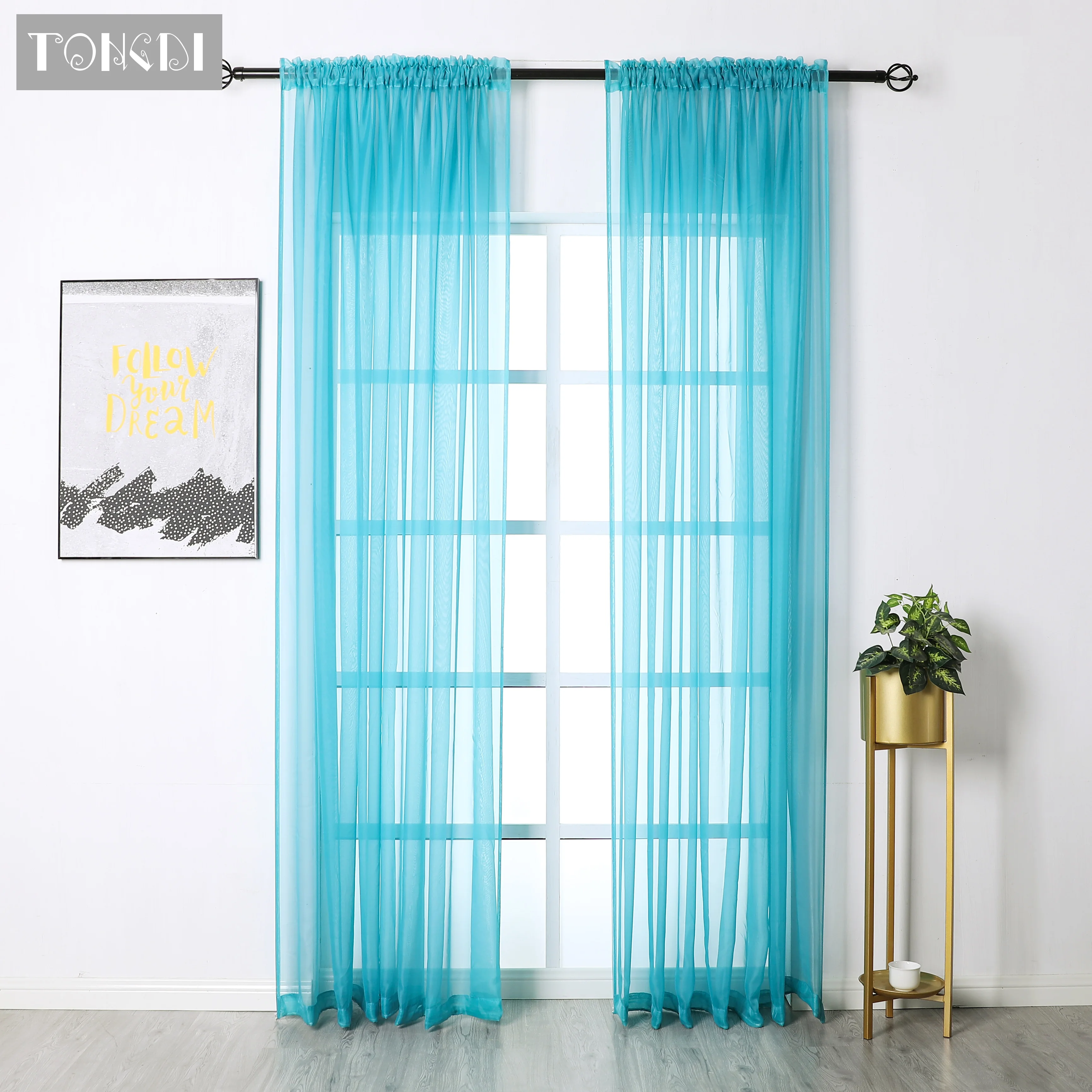 TONGDI Тюль разноцветный панельный дверной шарф балдахин оконный занавес