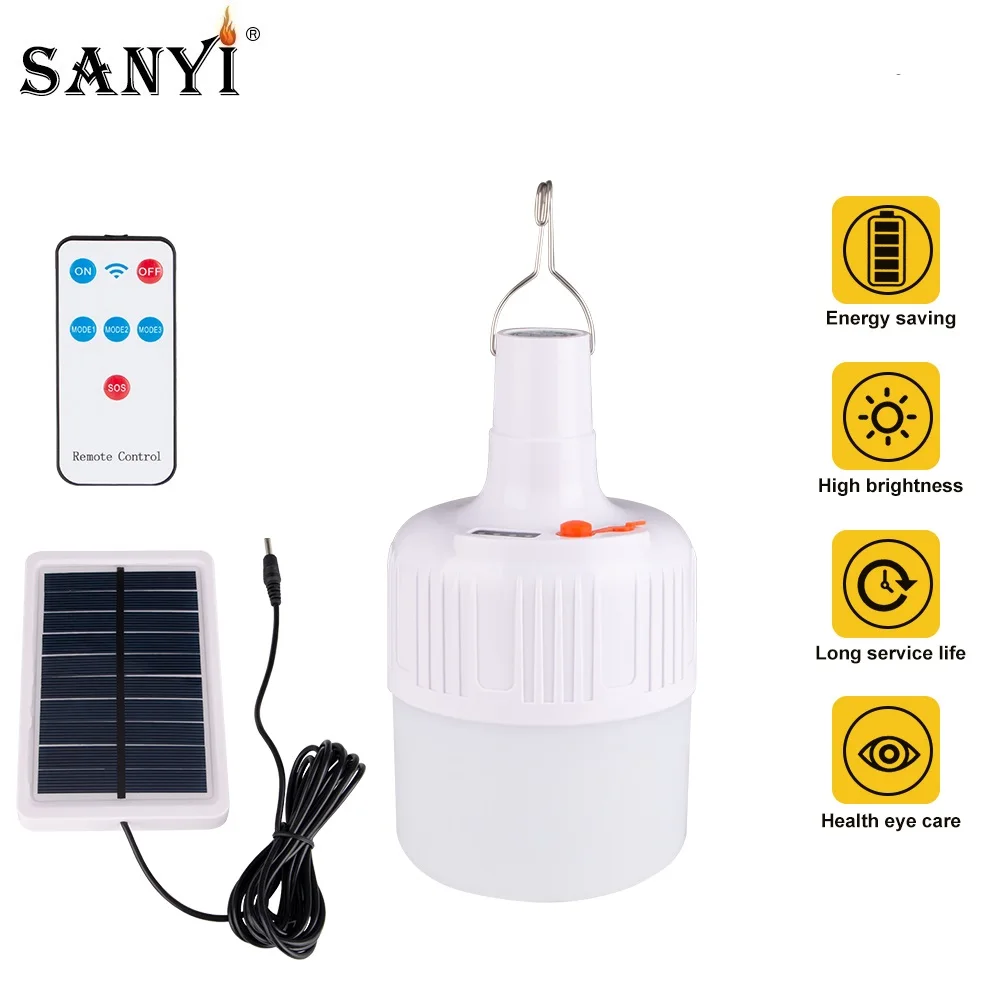 Солнечный светильник для кемпинга с дистанционным управлением светодиодный на