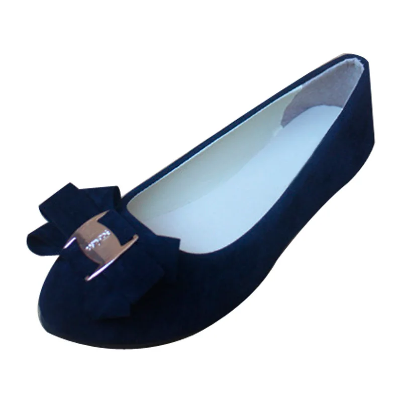 2021 С симпатичным бантом женская обувь на плоской подошве с закрытым носком