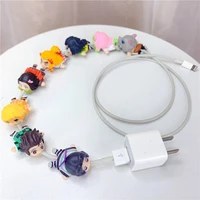 cute cartoon charger data cable protector for cell phone accessories management holder organizer protective usb cover winder