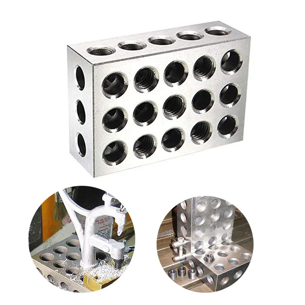 

23 Holes Precision Gauge Blocks 25-50-75mm Steel Parallel Clamping Block 1-2-3‘‘ Metalworking Measuring Tools For Machine Tool