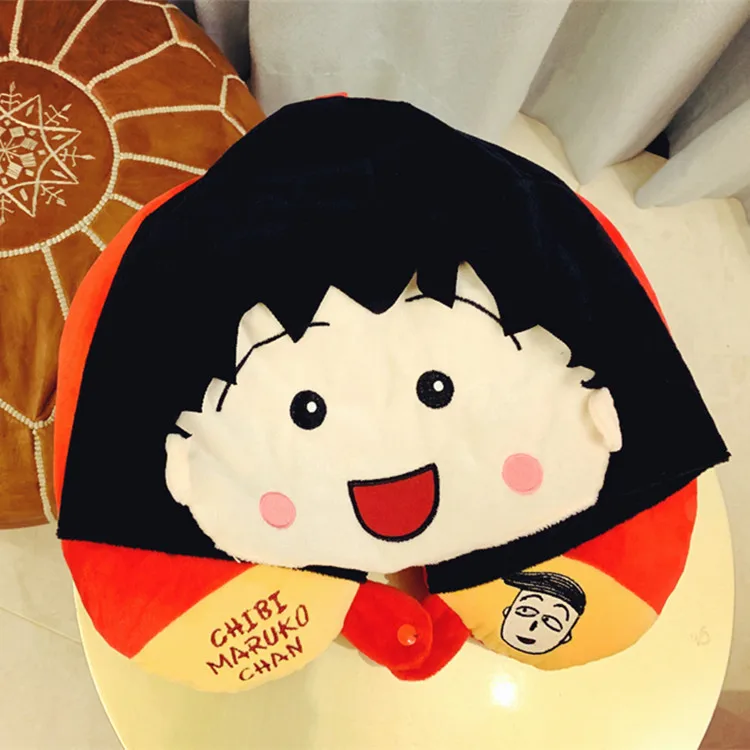 

Cute Plush Toy Cartoon Chi-bi Maruko Stereo U Shaped Pillow Hat Soft Stuffed Neck Pillow Birthday Christmas Gift #3364