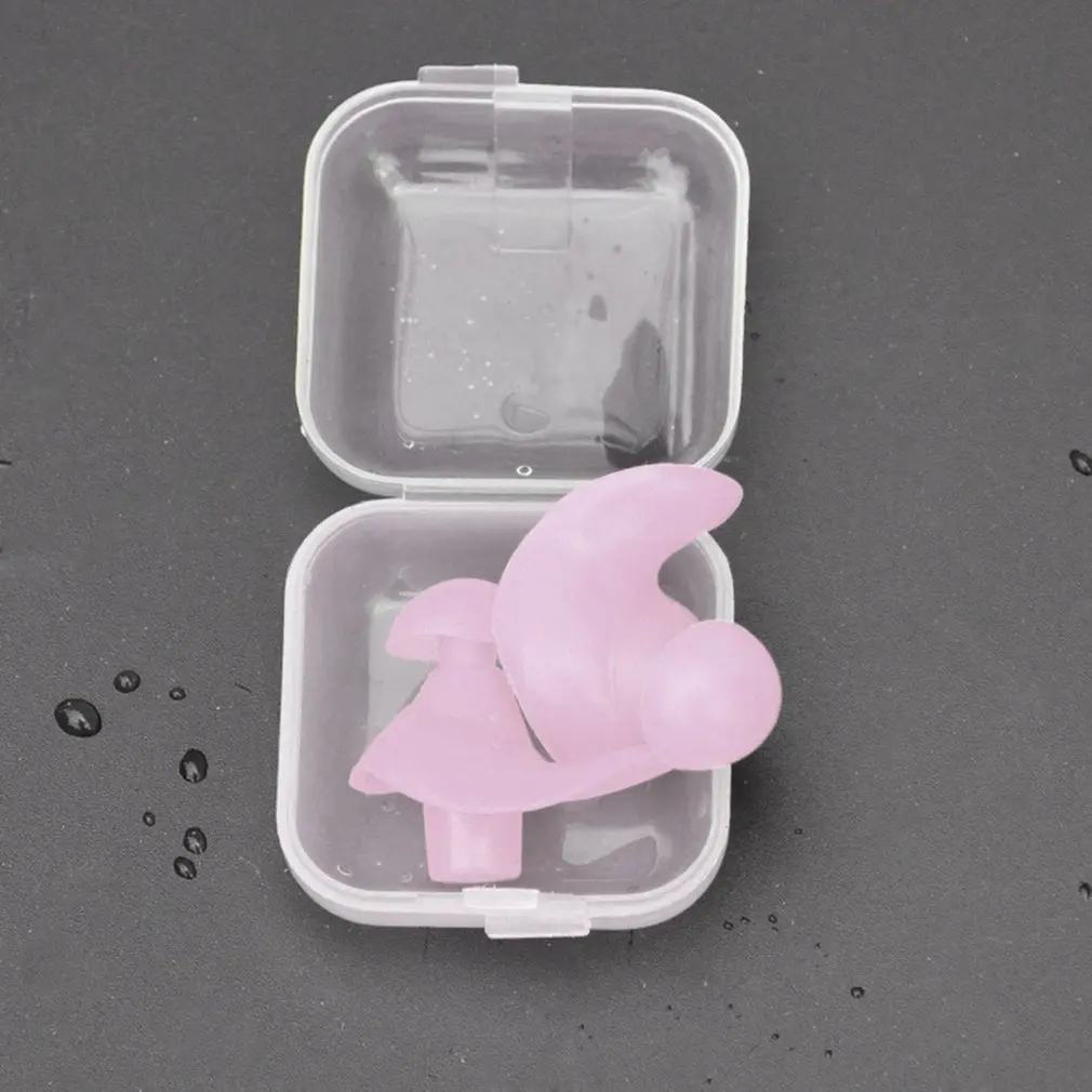 

1 Pair Waterproof Swimming Professional Silicone Swim Earplugs Soft Anti-Noise Ear Plug for Adult Children Swimmers Pink