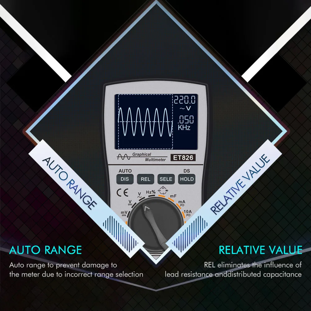 

2 In 1 4000 Counts Oscilloscope Multimeter Intelligent Digital DC AC Voltage Portable Current With Bar Graph Analog Bandwidth