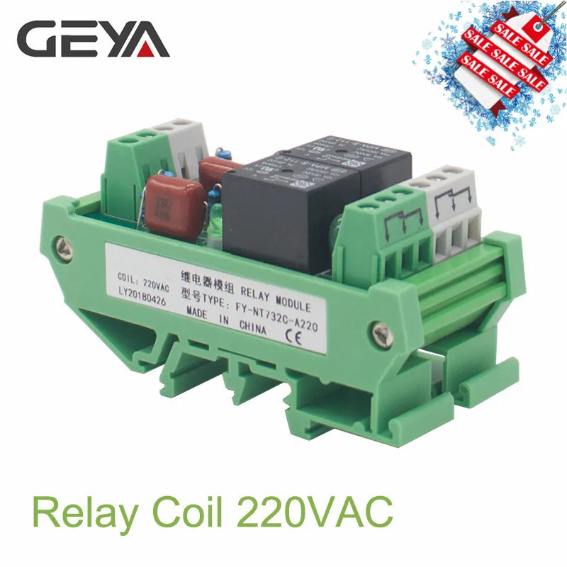 GEYA 2 канальный релейный модуль AC/DC 12V 24V AC230V реле Интерфейс