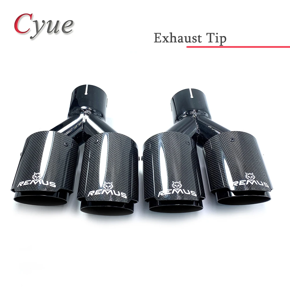

1Pair Of Y-Shaped Smooth Straight-Edged Carbon Fiber Exhaust Pipe Dual Exhaust Pipe Black Stainless Steel Silencer Pipe