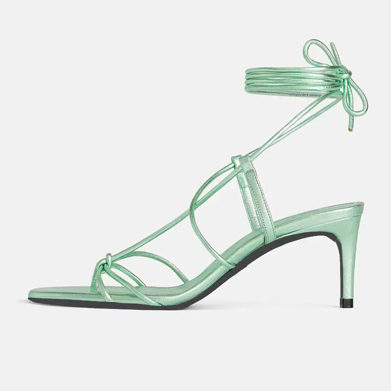 Сандалии GENSHUO женские на шнуровке босоножки Гладиаторы с ремешками щиколотке