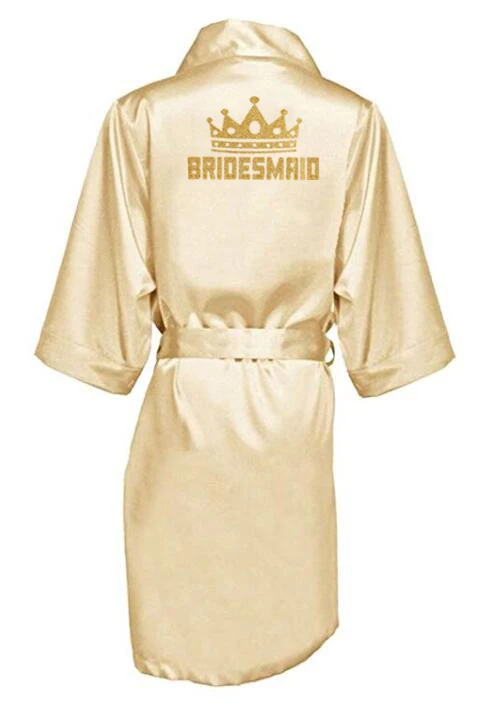 Халат женский атласный из шелка короткая одежда для матери и подружки невесты