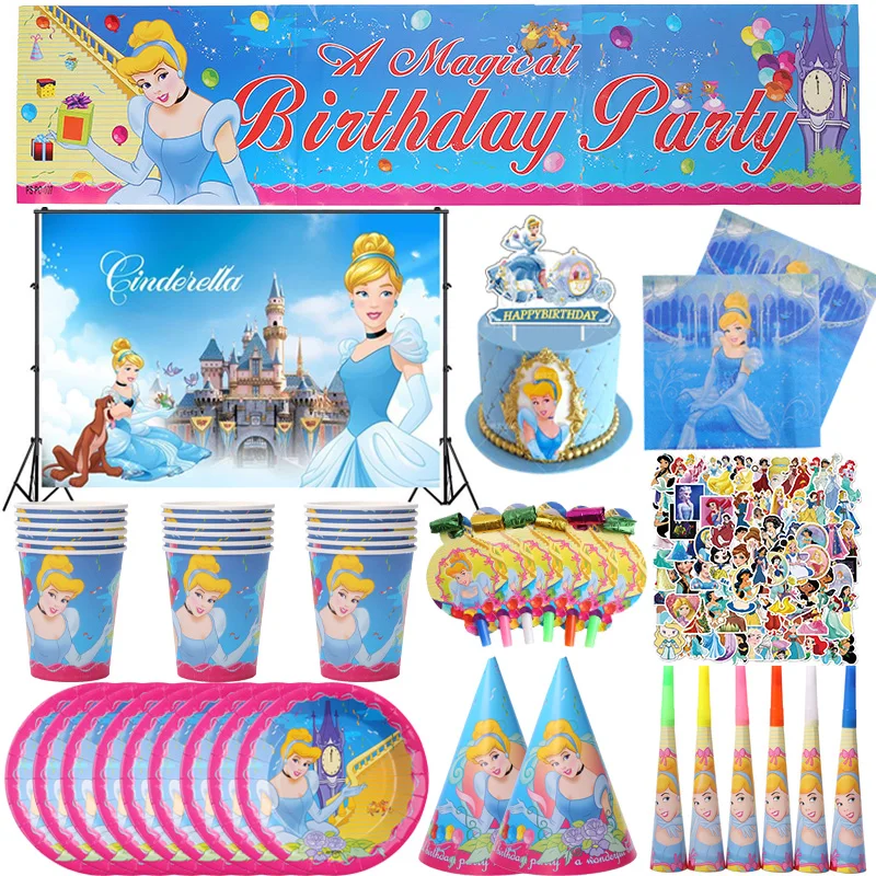 Новинка набор одноразовой посуды Disney Золушка для вечеринки Шесть принцесс