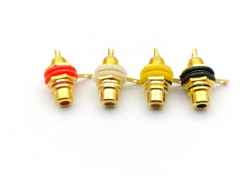 

16pcs Gold Plated RCA Female Jack Panel Mount Chassis Socket adapter New