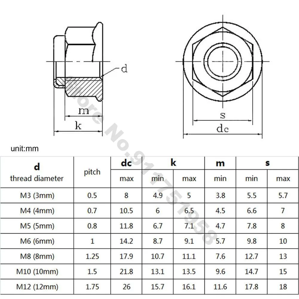 

10/50 Black Carbon 304 A2-70 Stainless Steel Hex Flange Nylon Insert Lock Nut M3 M4 M5 M6 M8 M10 M12 Self-locking Nylock Locknut