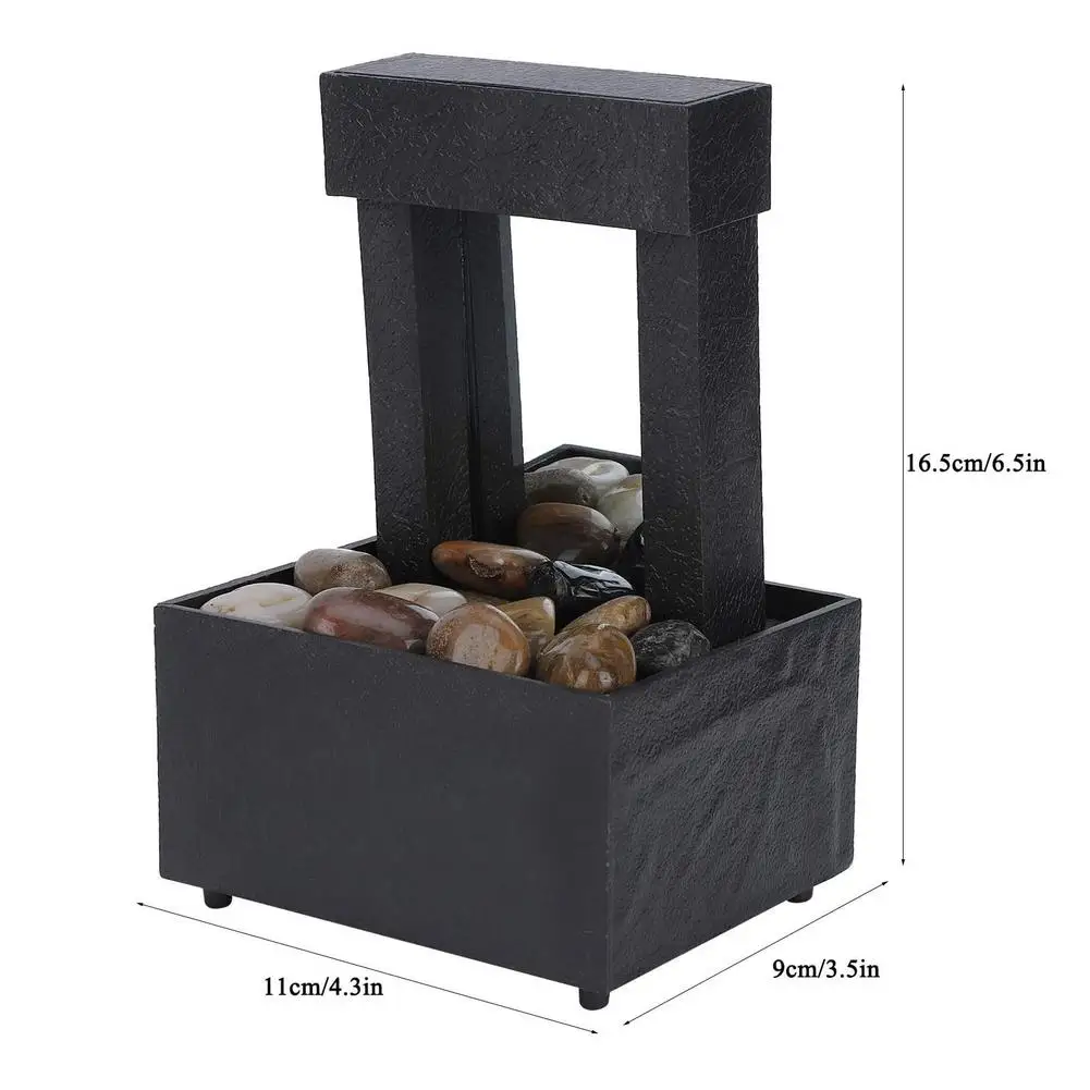 

Indoor Fountain Decorative LED Lighting Desktop Fountain Fountain Water Ornaments With Stones Feng Shui Wheel Basin