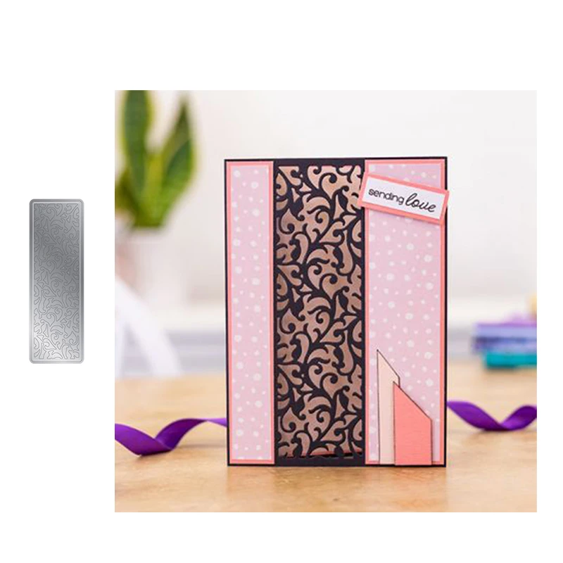 

2022 Rectangle Vine Pattern Background Metal Cutting Dies Craft Scrapbooking Handmade Knife Mould Blade Punch Stencils Die Cut