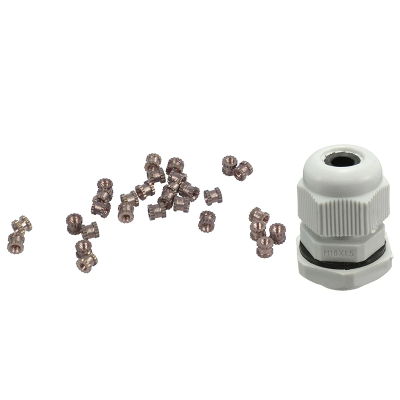 30 шт. M2Xmx3.5mm женские резьбовые латунные вязанные вставки врезанные гайки и 5 шт 16