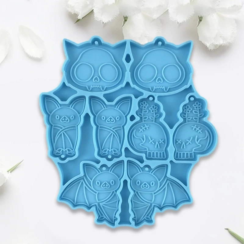 

W89D DIY Bat Shaped Earrings Epoxy Resin Mold Jewelry Necklace Pendant Silicone Mould