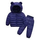 Детский Теплый пуховик и штаны, зимний комплект одежды для маленьких девочек и мальчиков, 2021