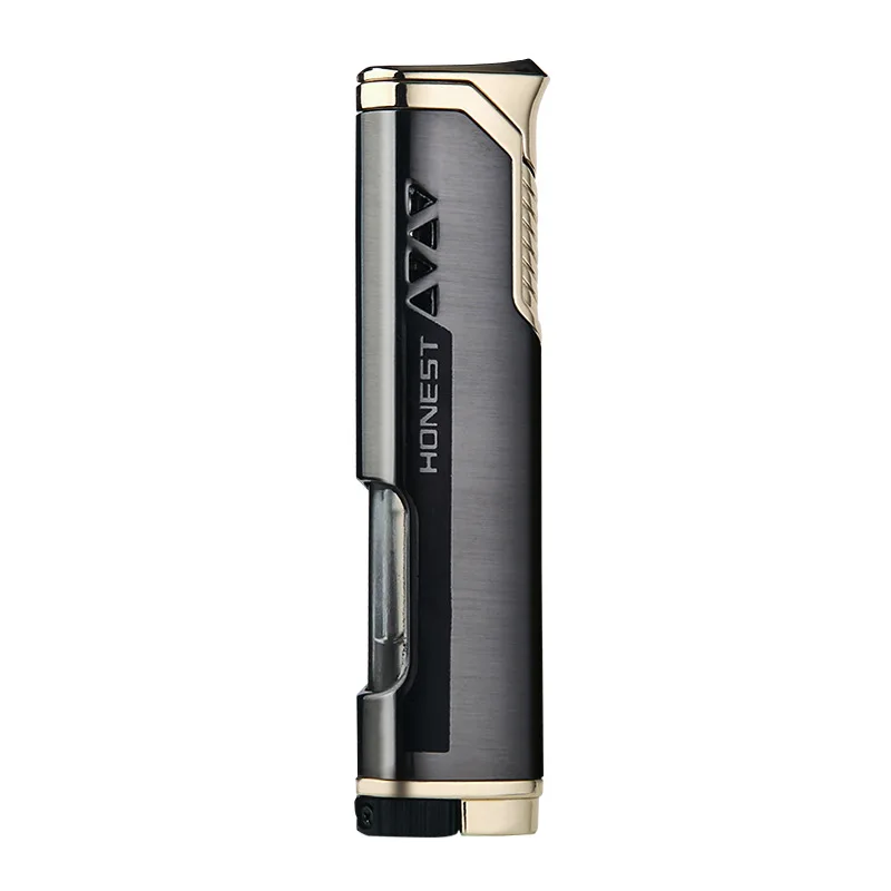 

Metal Inflatable Windproof Lighter Portable Blue Flame Visible Gas Window Cigarette Lighter Cigar Butane Lighters