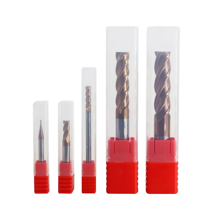 

Cnc Fraise carbure HRC60 4 Flute Cutting Alloy Carbide Tungsten Steel Milling Cutter End Mill For Freze ucu Metal Milling Tools