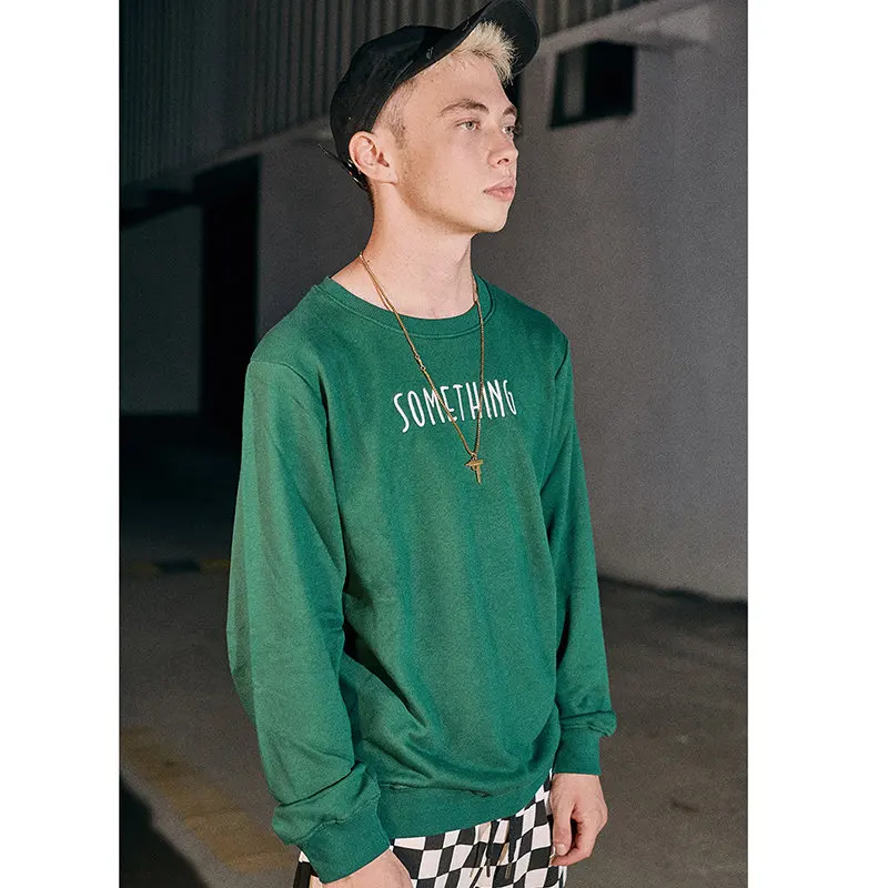 Мужская толстовка с вышивкой Повседневный хлопковый пуловер в стиле хип-хоп